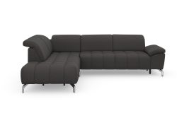 sit&more Ecksofa »Cool«, wahlweise mit Kopfteilverstellung und Vorziehsitz, motorisch,mit silberfarbenen Füssen