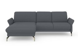 sit&more Ecksofa »Fashion«, wahlweise mit Kopfteilverstellung und Vorziehsitz, motorisch, mit satinierten Nickelfüssen