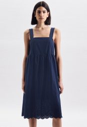 seidensticker Sommerkleid »Schwarze Rose«, Ohne Arm Karree Stickerei