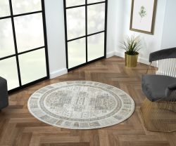 Myflair Möbel & Accessoires Teppich »My Kashkuly«, rund, Kurzflor, Retro-Style, besonders weich durch Microfaser