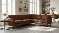 Places of Style Ecksofa »Pinto«, mit langem Schenkel, Keder und Metallfüssen