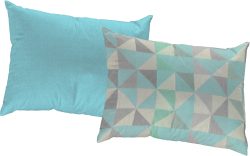 Adam Elements - ADAM - Kissenbezug Bio Bel 60 cm x 40 cm, Beige/Grau/Türkis