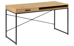 Lomoco - Schreibtisch SEAFORD - wildeiche - Holzwerkstoff - 140/58/76 cm