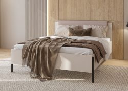Home affaire Bett »Jukon, mit gepolstertem Kopfteil, Füsse aus Metall, modernes Design«, (3 Breiten:100cm, 160cm und 180cm), in drei Grössen, perfekt auch als Jugendbett