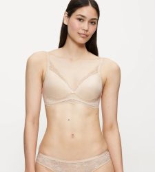 Bügelloser Bh, Unwattiert Damen Beige C/70