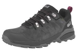 Jack Wolfskin Wasserdichte Frauen Wanderschuhe aus Leder Refugio Texapore Low Women 37 grau dark steel / purple
