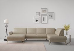 sit&more Wohnlandschaft »Fashion«, wahlweise mit Kopfteilverstellung und Vorziehsitz, motorisch, mit satinierten Nickelfüssen