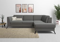 sit&more Ecksofa, inklusive Sitztiefenverstellung, wahlweise mit Bettfunktion, 15cm hoch