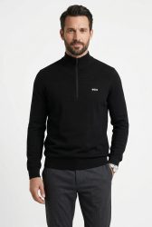 BOSS GREEN Strickpullover Stehkragen mit Reissverschluss, Regular Fit