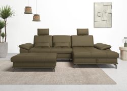 Places of Style Ecksofa »Costello«, incl. Sitztiefenverstellung und Armlehnfunktion, incl. 2 Nierenkissen