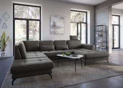 sit&more Wohnlandschaft »Bendigo V«, inklusive Sitztiefenverstellung, Bodenfreiheit 12 cm, wahlweise in 2 unterschiedlichen Fussfarben