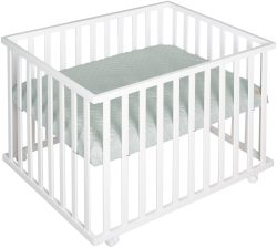 Roba, roba® Laufgitter »Style weiss, 75x100 cm«, bis 15 kg, mit Laufgittereinlage frosty green
