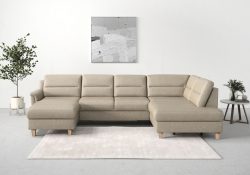 sit&more Wohnlandschaft »Farö«, inklusive Federkern, mit naturfarbenen Füssen, wahlweise mit Bettfunktion und Bettkasten