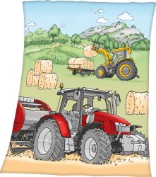 babybest® Fleecedecke Traktor 130 x 160 cm
