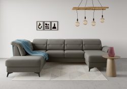 sit&more Wohnlandschaft »Sinatra«, optional mit Kopfteilverstellung und Armteilfunktion oder mit Kopfteilverstellung, Armteilfunktion, Bettfunktion und Stauraum, mattschwarze Metallfüsse