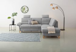 Home affaire Ecksofa »Westerland«, Federkern-Polsterung, wahlweise mit Bettfunktion, Bettkasten und Armlehnverstellung