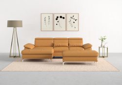 sit&more Ecksofa »Cabrio«, mit Sitztiefen- und Armteilverstellung sowie Federkern, 2 Nierenkissen