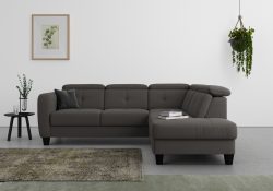 sit&more Ecksofa »Bellucci«, inklusive Kopfteilverstellung und Federkern, wahlweise mit Bettfunktion und Bettkasten