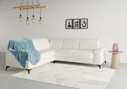 sit&more Ecksofa »Sinatra«, optinal mit Kopfteilverstellung und Armteilfunktion oder mit Kopfteilverstellung, Armteilfunktion, Bettfunktion und Schubkasten, langer Schenkel links oder rechts bestellbar, mattschwarze Metallfüsse