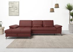 Places of Style Ecksofa »Costello«, incl. Sitztiefenverstellung und Armlehnfunktion, incl. 2 Nierenkissen