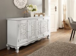 Home affaire Sideboard »Rajat«, aus schönem, massivem Mangoholz und beeindruckenden Frontenfräsungen, Breite 175 cm