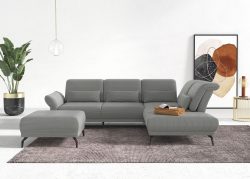 INOSIGN Ecksofa »Coco«, wahlweise mit Sitztiefen, Armteil- und Kopfteilverstellungim Cord, mit Füssen 15 cm hoch
