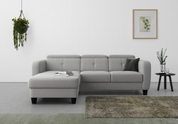 sit&more Ecksofa »Bellucci«, inklusive Kopfteilverstellung und Federkern, wahlweise mit Bettfunktion und Bettkasten