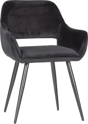 mutoni - Armlehnstuhl Jelle Velvet Schwarz (2er-Set), One Size