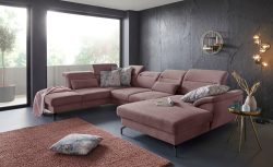 sit&more Wohnlandschaft, 15 cm Fusshöhe, inklusive Sitztiefenverstellung, wahlweise Kopfteilverstellung, wahlweise in 2 unterschiedlichen Fussfarben