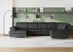 DOMO collection Wohnlandschaft »Franzi«, im XXL-Format, wahlweise mit Bettfunktion, Bettkasten und Kopfteilverstellung, frei im Raum stellbar