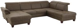 Premium collection by Home affaire Wohnlandschaft »Solvei«, incl. Sitztiefenverstellung und Federkern, wahlweise Kopfteilverstellung und Bettfunktion, Kontrastnaht