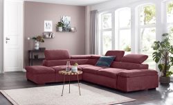 Home affaire Ecksofa »Alberto«, inklusive Kopfteilverstellung, mit Ottomanenabschluss