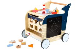 small foot® Lauflernwagen WAL 7-teilig aus Holz in dunkelblau