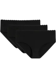 bonprix Umstandspanty mit Bio-Baumwolle und Spitze (3er Pack)schwarz 36Damen