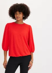 bonprix Tunikashirt Oversize-Passform, ohne Kragen, aus Polyester, Viskose und Elasthan
