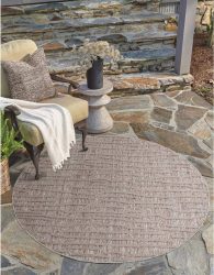 Carpet City Teppich »Santorini«, rund, 5 mm Höhe, 3D-Effekt, für Wohnzimmer, Flur, Küche, Wintergarten, Balkon, Wetterfest & UV-beständig