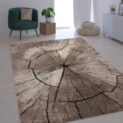 Paco Home Teppich »Rodos 605«, rechteckig, 17 mm Höhe, Kurzflor, Motiv Baumstumpf, Holz, ideal im Wohnzimmer & Schlafzimmer