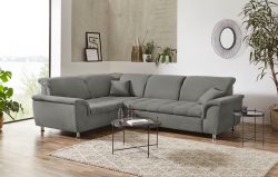 DOMO collection Ecksofa »Franzi«, wahlweise mit Kopfteilverstellung (dann Breite: 275 cm), optional mit Bettfunktion, inklusive Zierkissen