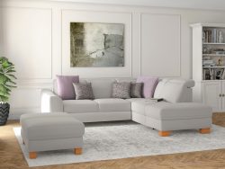 sit&more Ecksofa »Durness«, mit Federkern und hochwertigen Massivholzfüssen, wahlweise mit Kopfteilverstellung, Bettfunktion und Stauraum oder mit Bettfunktion und Bettkasten