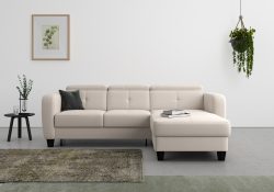 sit&more Ecksofa »Bellucci«, inklusive Kopfteilverstellung und Federkern, wahlweise mit Bettfunktion und Bettkasten