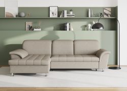DOMO collection Ecksofa »Franzi«, wahlweise mit Bettfunktion, Bettkasten und Kopfteilverstellung, frei im Raum stellbar