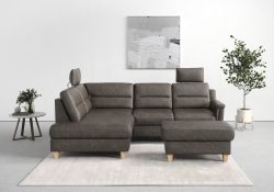 sit&more Ecksofa »Farö«, inklusive Federkern, mit naturfarbenen Füssen, wahlweise mit Bettfunktion und Bettkasten