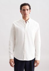 seidensticker Flanellhemd, Regular 1/1 Button-Down-Kragen Uni