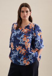 seidensticker Shirtbluse »Schwarze Rose« Kurzarm Rundhals Druck