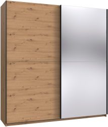 Wimex Kleiderschrank »Mugano, B/T/H 135 oder 180/65/198cm, Made in Germany«, (wähle Deine Ausstattung: Basic oder Premium!), 2 Schwebetüren mit oder ohne Spiegel, Metallgriffe