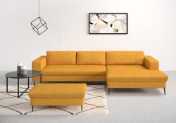 DOMO collection Ecksofa »Modica«, moderne Optik mit grosszügiger Recamiere, frei im Raum stellbar
