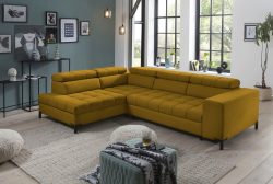 exxpo - sofa fashion Ecksofa, Steppung im Sitzbereich, Wahlweise mit Bettfunktion und Bettkasten, inklusive 5 verstellbaren Kopfstützen
