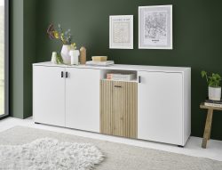 INOSIGN Sideboard »Hudson«, in moderner Trendfarbe, Griffe aus Metall (Schwarz), Breite 200 cm