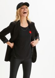 bonprix Vokuhila-Shirt »Vokuhila-Shirt aus fliessendem Viskosemix«, Vokuhila-Shirt aus fliessendem Viskosemix