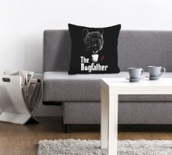 queence Dekokissen »THE DOGFATHER«, (1 St.), mit einem Mops im Anzug